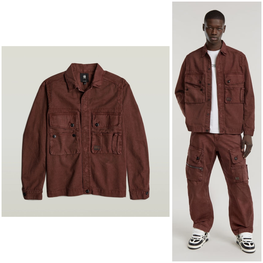 NWT, G-STAR UTILITY OVERSHIRT Denim Jacket In Faded Autumn Leaves